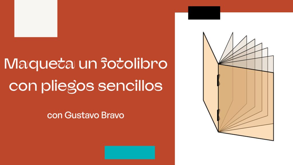 fotógrafo mostrando una maqueta de fotolibro impresa y plegada en cuadernillos sobre una mesa de trabajo
